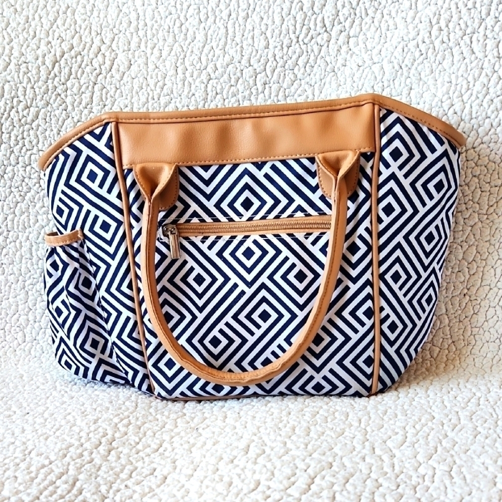 Fit + Fresh Aztec Southwest Faux Leather Large Insulated Lunch Pale